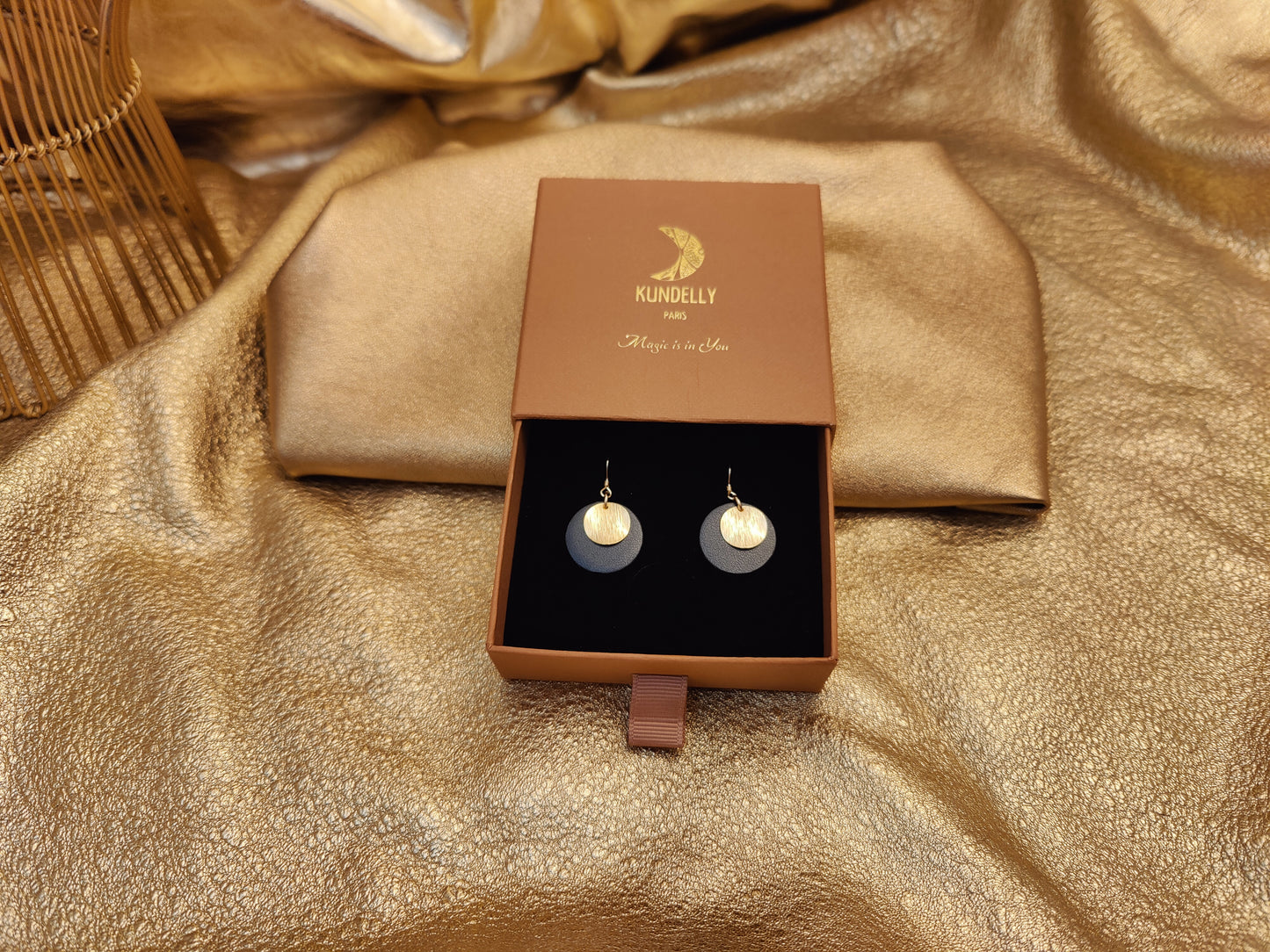 Leather Earrings - Crowned