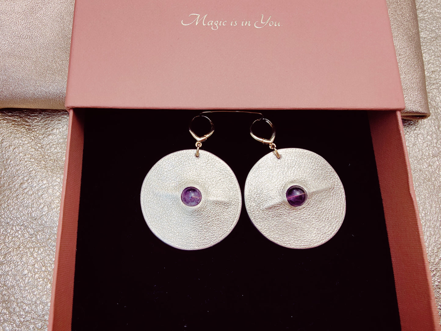 Boucles d'oreilles en cuir - Au Centre - Petit modèle