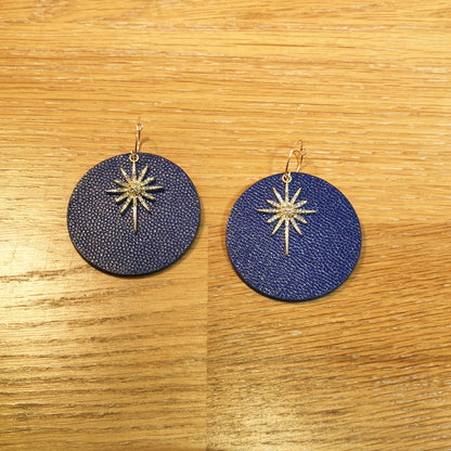 Leather earrings - L'Etoile - large model