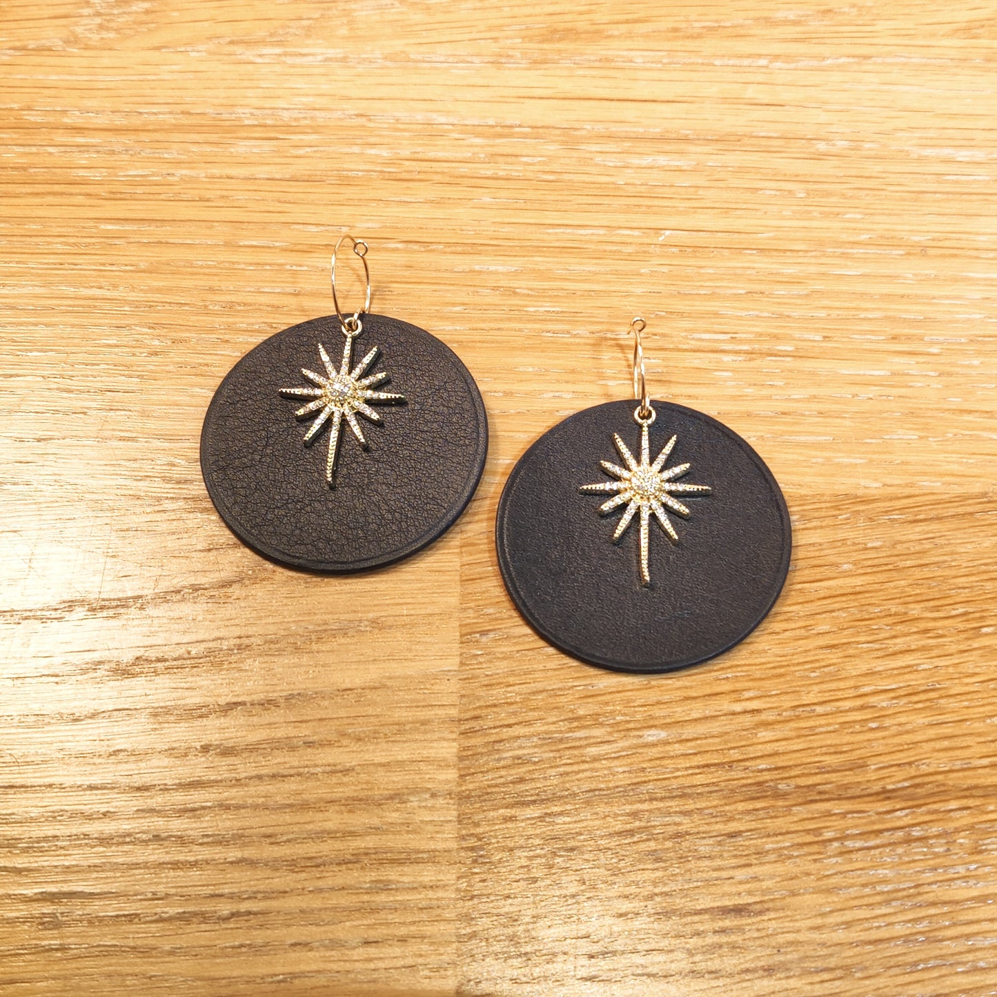 Leather earrings - L'Etoile - large model