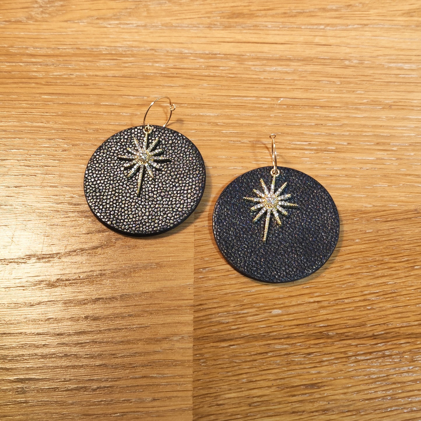 Leather earrings - L'Etoile - large model