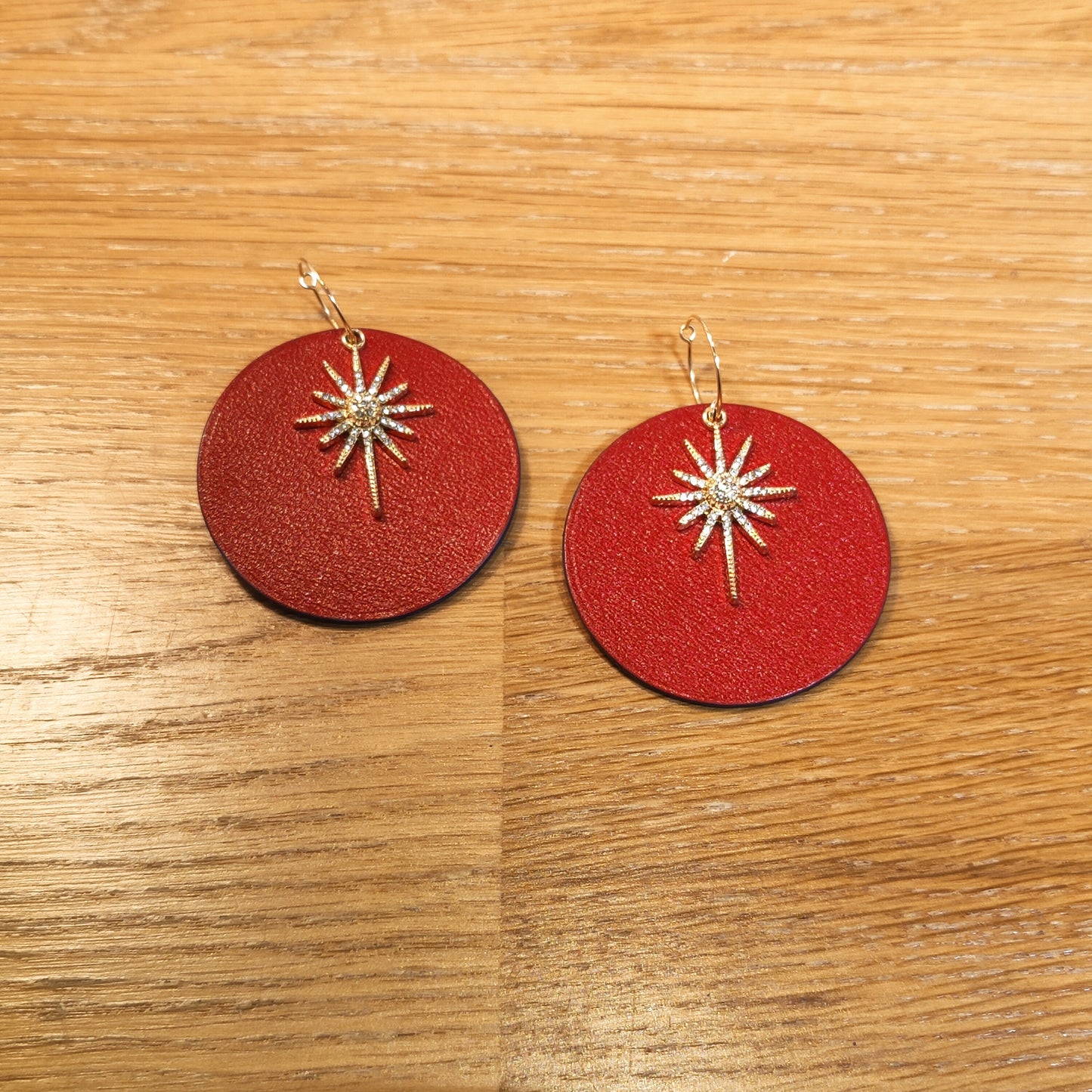 Leather earrings - L'Etoile - large model