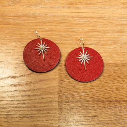 Leather earrings - L'Etoile - large model