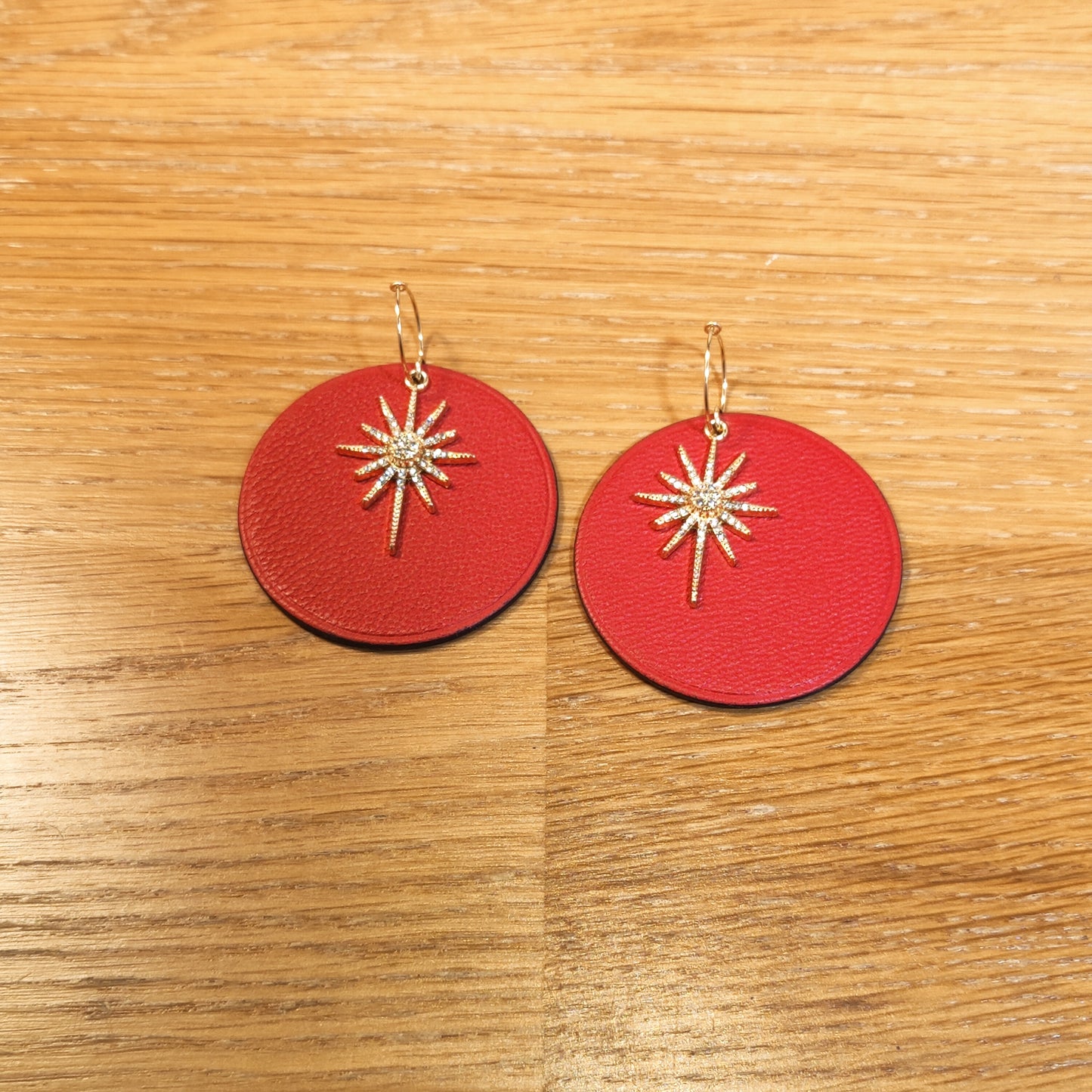 Leather earrings - L'Etoile - large model