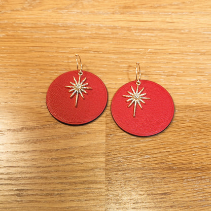 Leather earrings - L'Etoile - large model