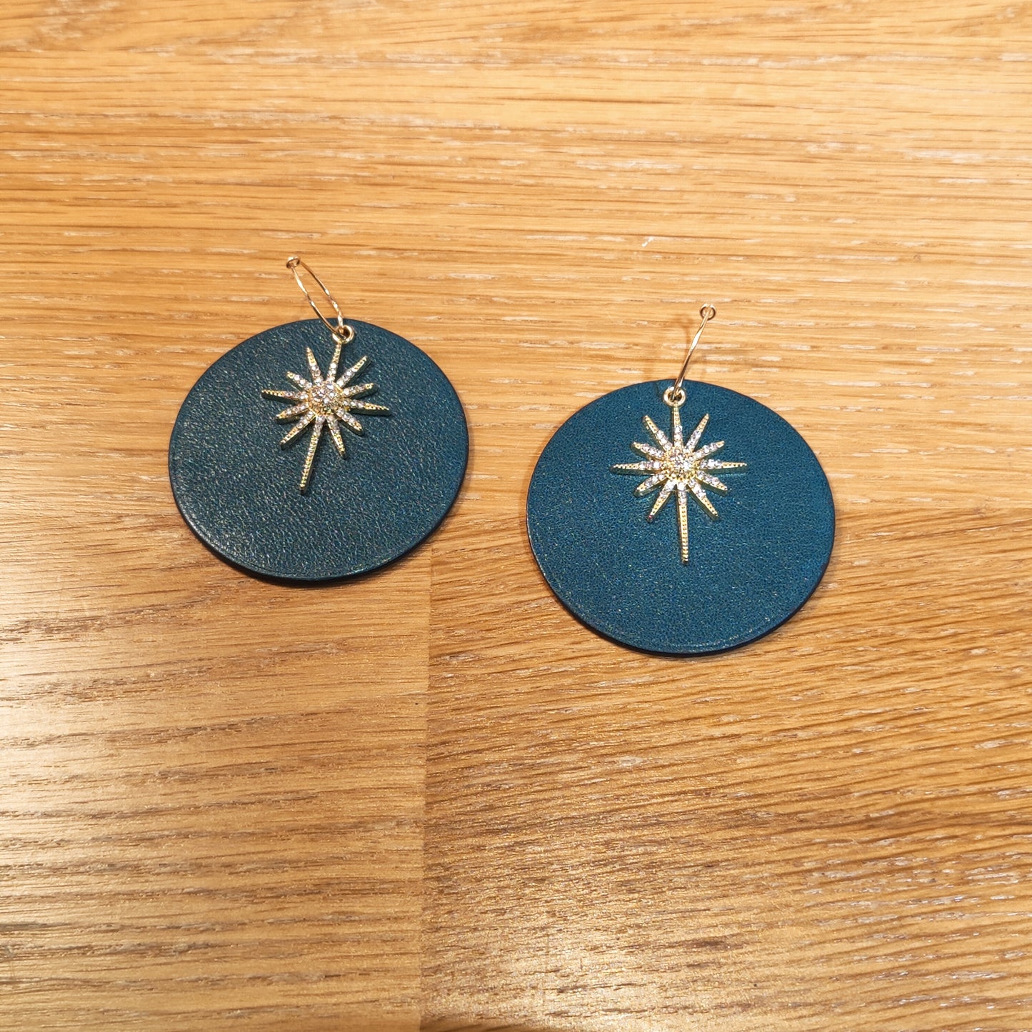 Leather earrings - L'Etoile - large model
