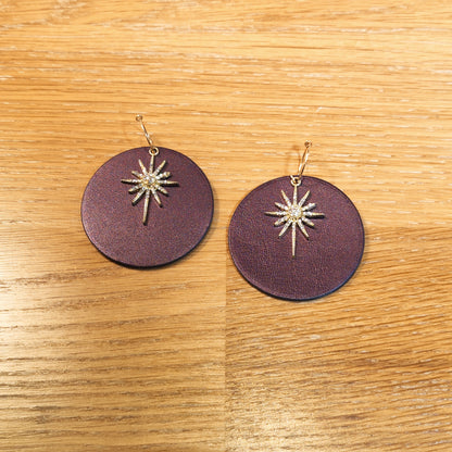 Leather earrings - L'Etoile - large model