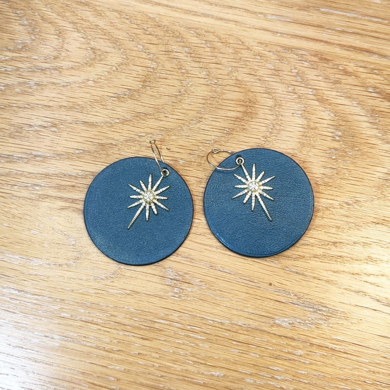 Leather earrings - L'Etoile - large model