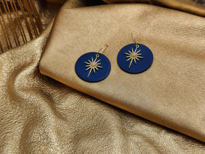 Leather earrings - L'Etoile - large model