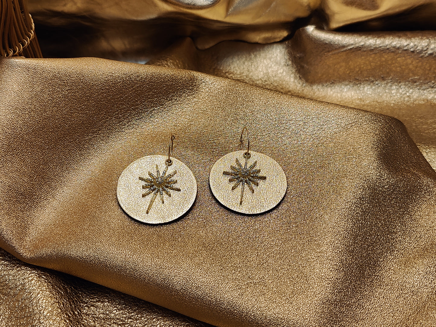 Leather earrings - L'Etoile - large model
