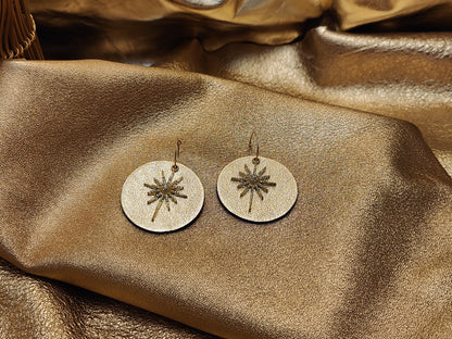 Leather earrings - L'Etoile - large model