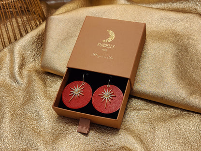 Leather earrings - L'Etoile - large model