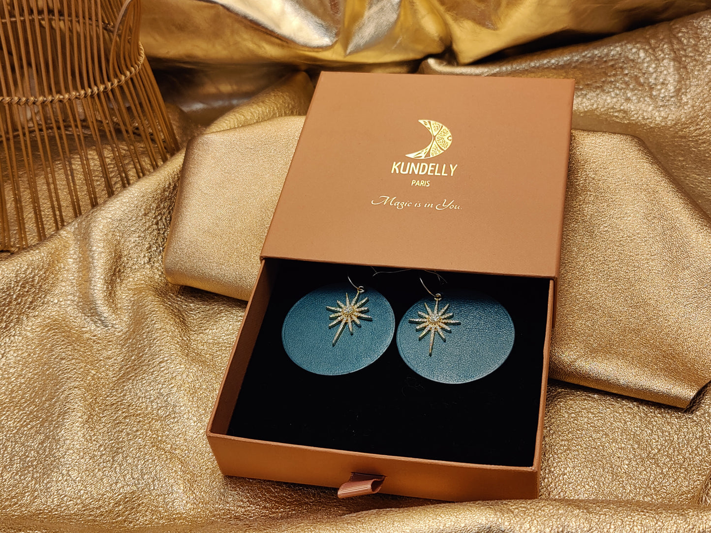 Leather earrings - L'Etoile - large model