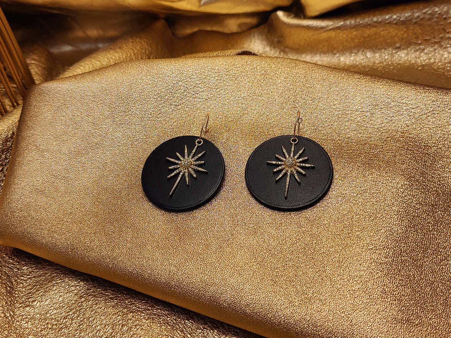 Leather earrings - L'Etoile - large model