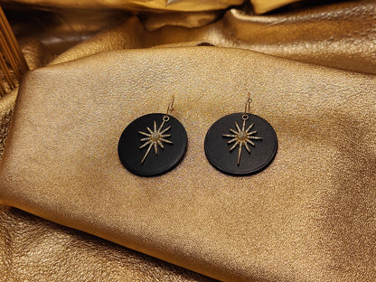Leather earrings - L'Etoile - large model