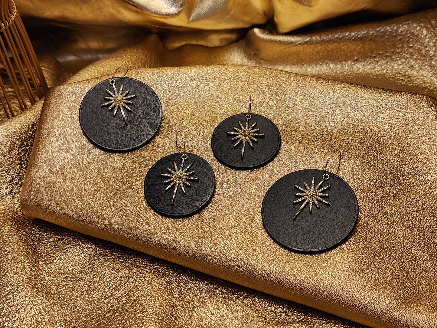Leather earrings - L'Etoile - large model