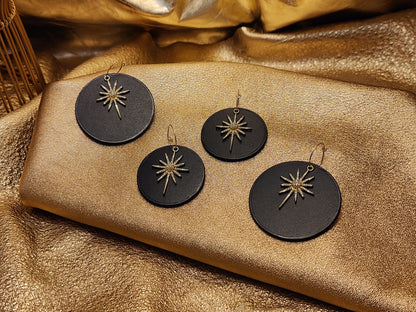Leather earrings - L'Etoile - large model