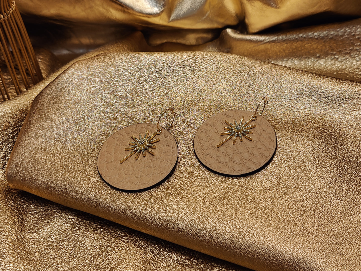 Leather earrings - L'Etoile - large model