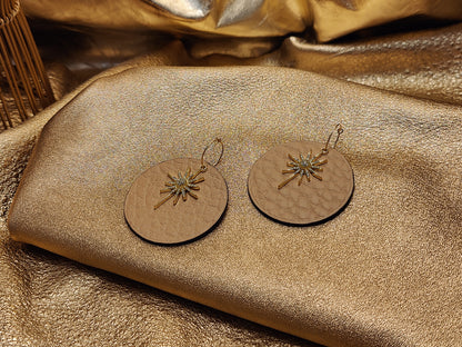 Leather earrings - L'Etoile - large model