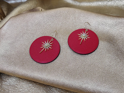 Leather earrings - L'Etoile - large model