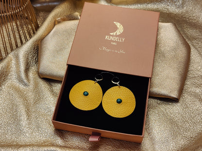 Boucle d'oreille en cuir Grand modèle - Au Centre