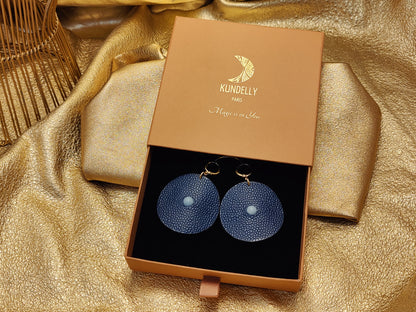 Boucle d'oreille en cuir Grand modèle - Au Centre