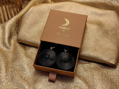 Boucle d'oreille en cuir Grand modèle - Au Centre