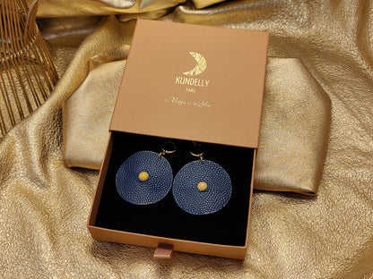 Boucle d'oreille en cuir Grand modèle - Au Centre