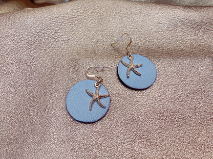 Leather earrings - Starfish