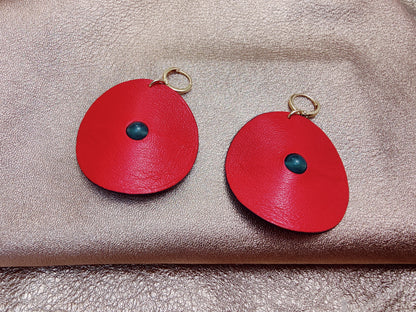 Boucle d'oreille en cuir Grand modèle - Au Centre