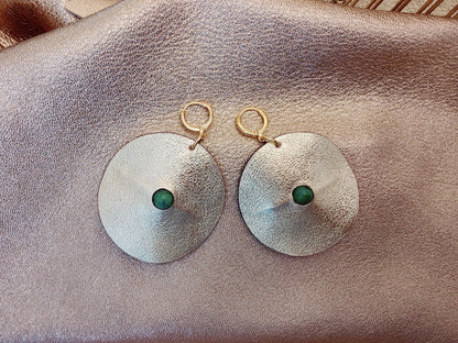 Boucle d'oreille en cuir Grand modèle - Au Centre