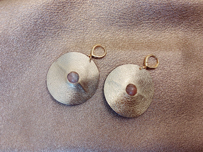 Boucle d'oreille en cuir Grand modèle - Au Centre