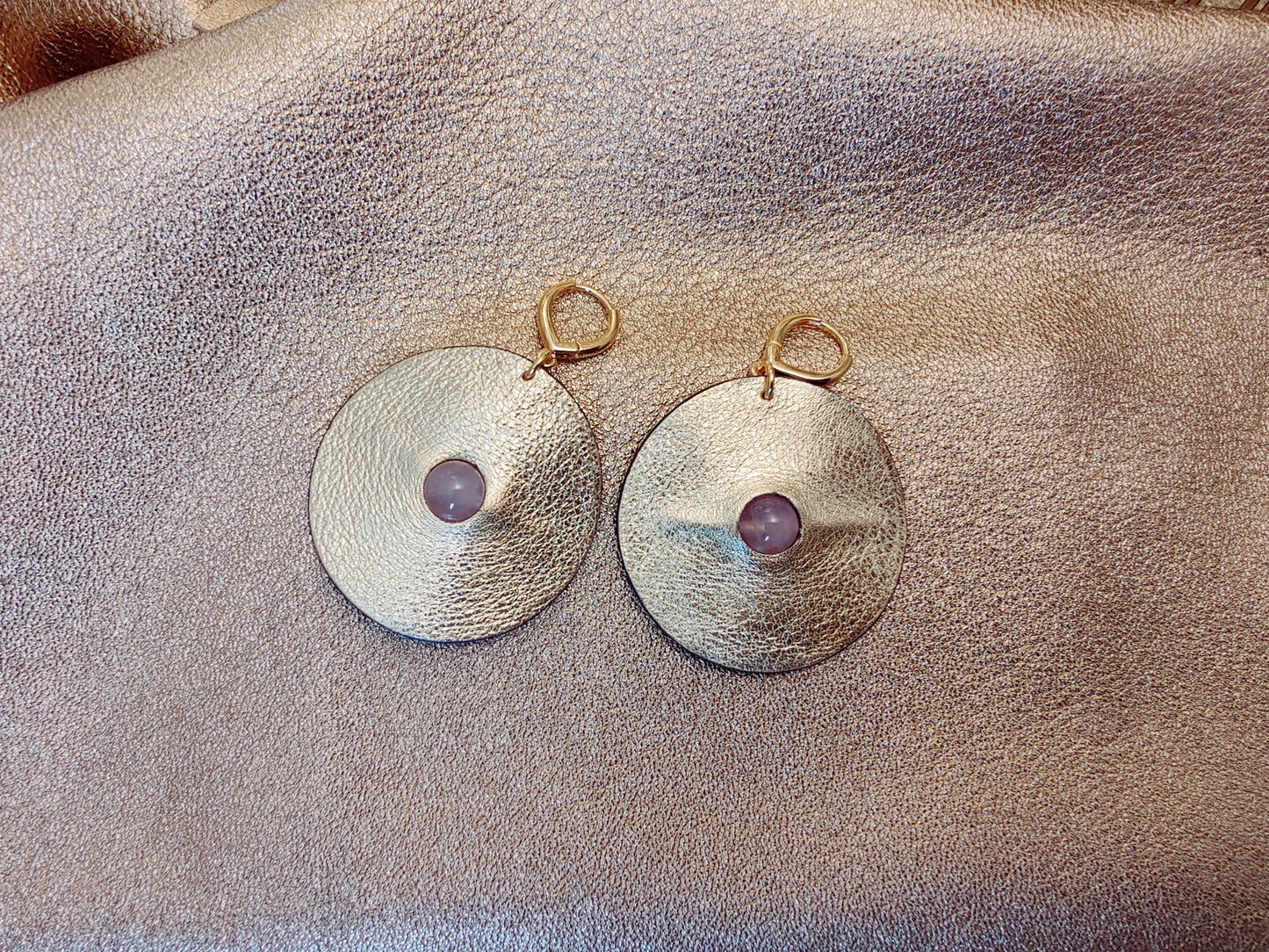 Boucle d'oreille en cuir Grand modèle - Au Centre