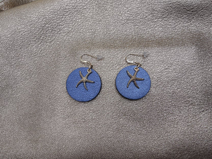Leather earrings - Starfish