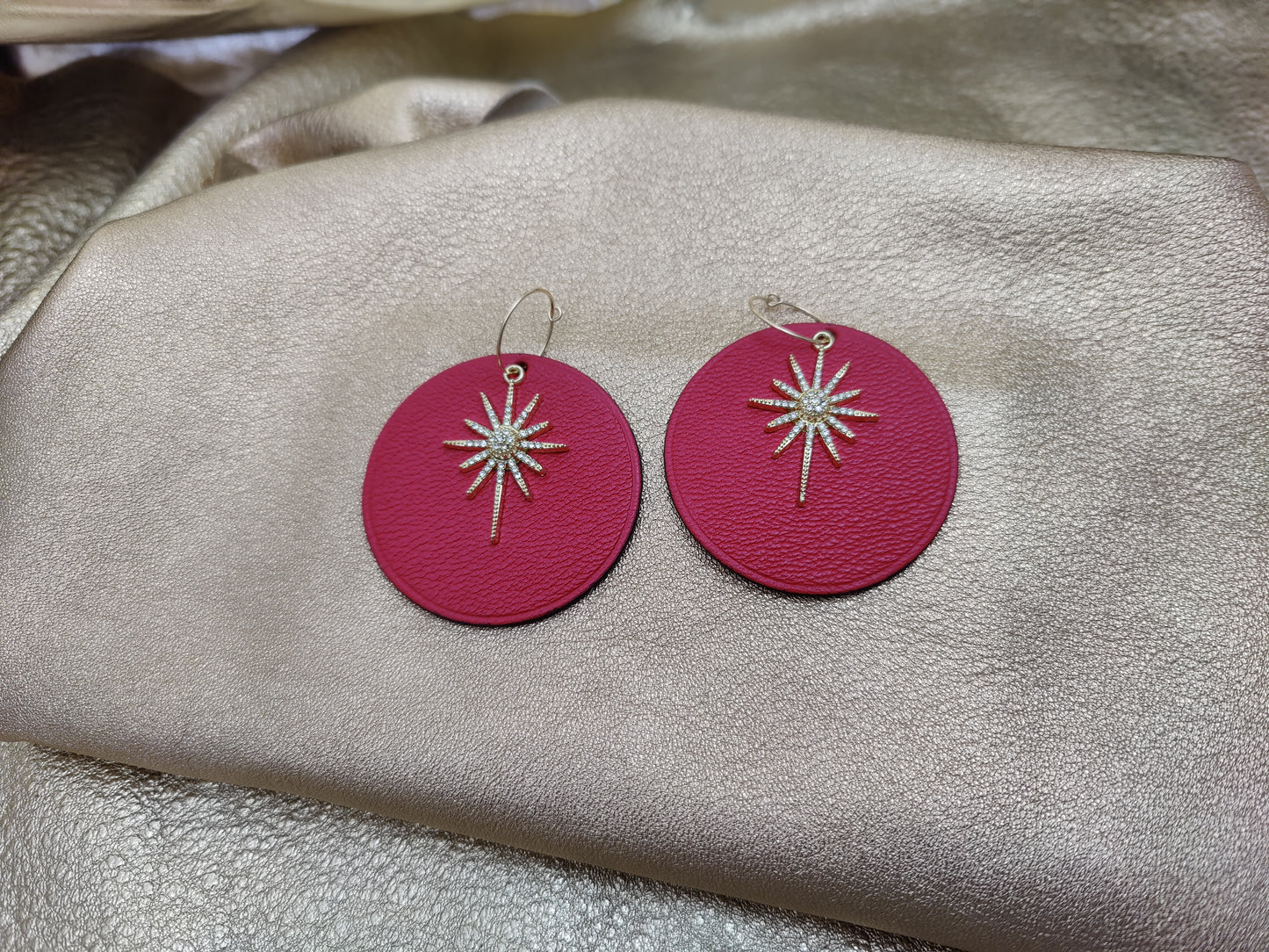 Leather earrings - L'Etoile - large model