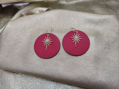 Leather earrings - L'Etoile - large model