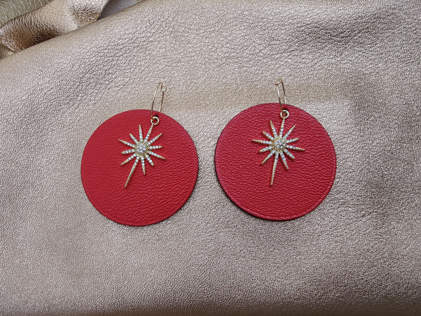 Leather earrings - L'Etoile - large model