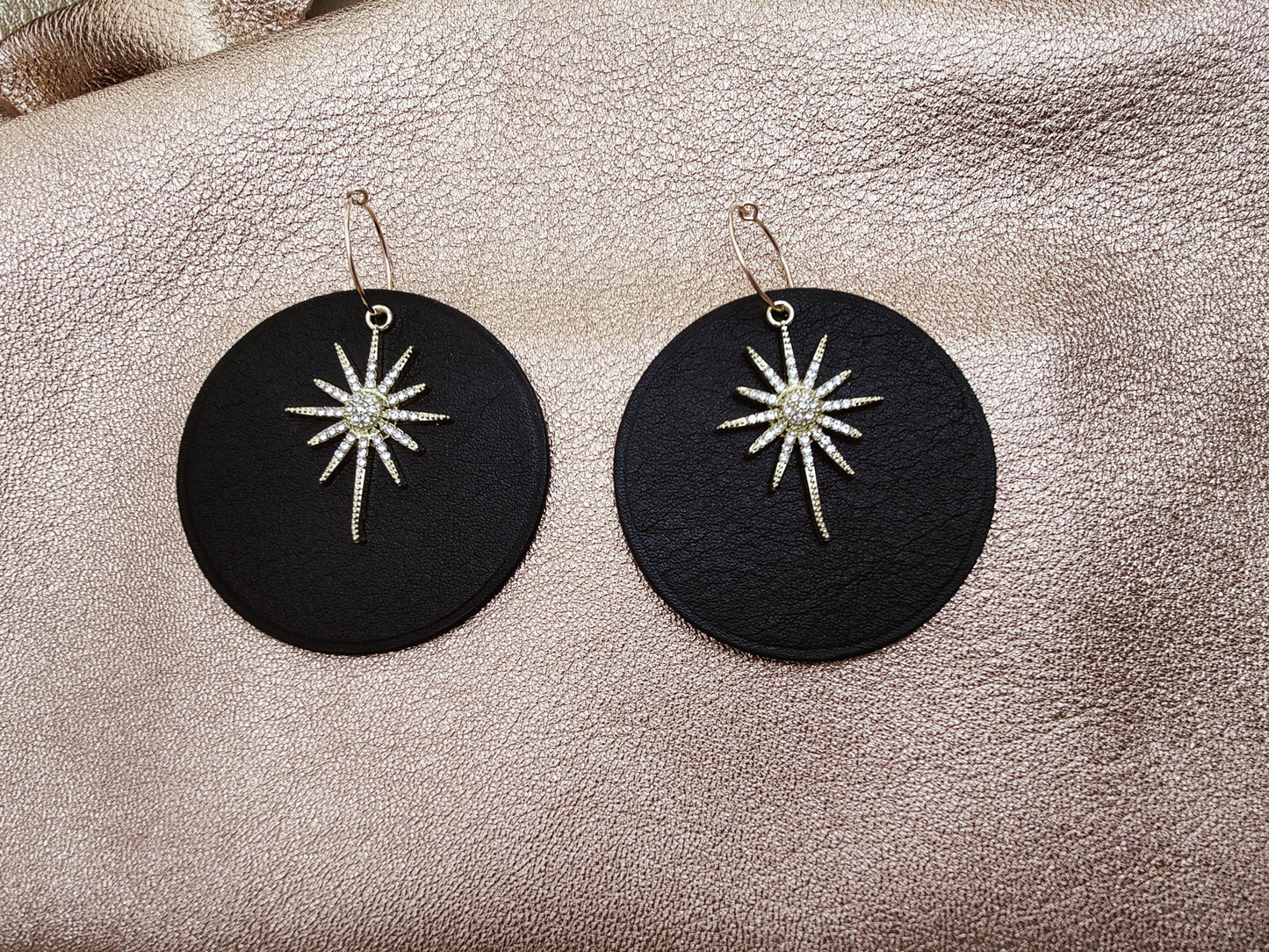 Leather earrings - L'Etoile - large model