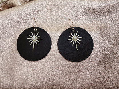 Leather earrings - L'Etoile - large model