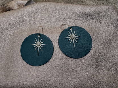 Leather earrings - L'Etoile - large model