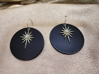 Leather earrings - L'Etoile - large model