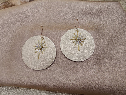 Leather earrings - L'Etoile - large model