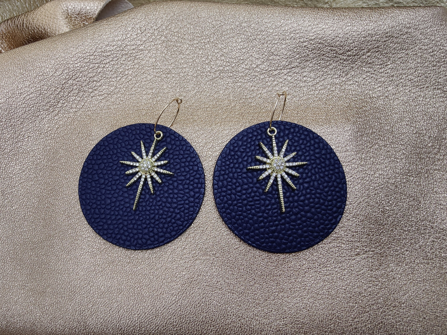 Leather earrings - L'Etoile - large model