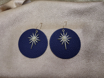Leather earrings - L'Etoile - large model
