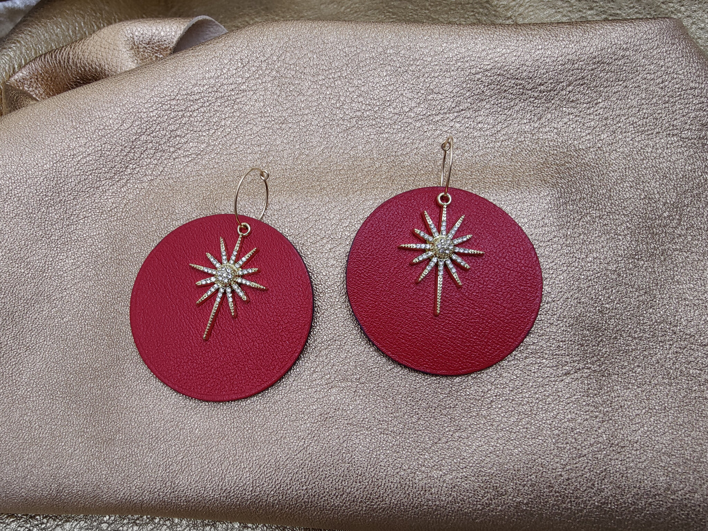 Leather earrings - L'Etoile - large model