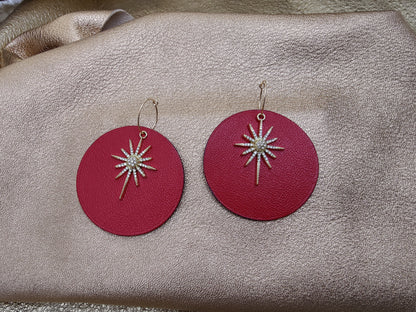Leather earrings - L'Etoile - large model