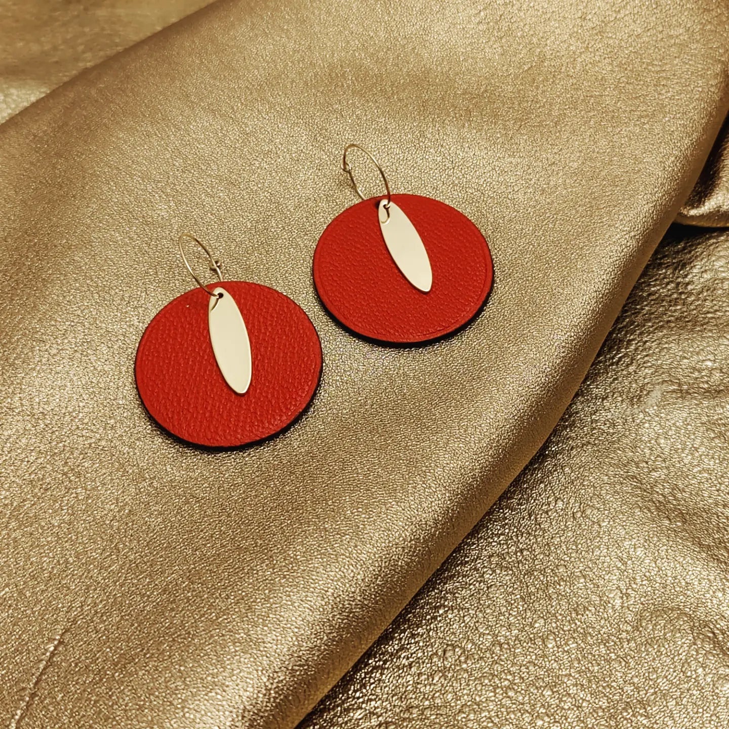 Boucles d'oreilles en cuir - Elancée