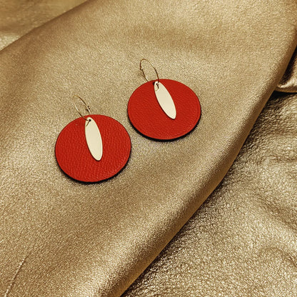 Boucles d'oreilles en cuir - Elancée